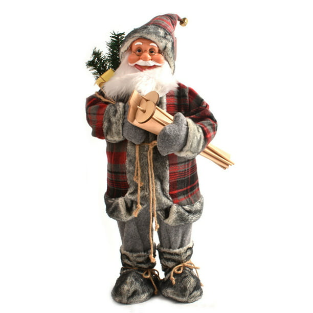 Traditional Standing Father Christmas Santa Claus Figure Xmas Decor 45CM/18inch 